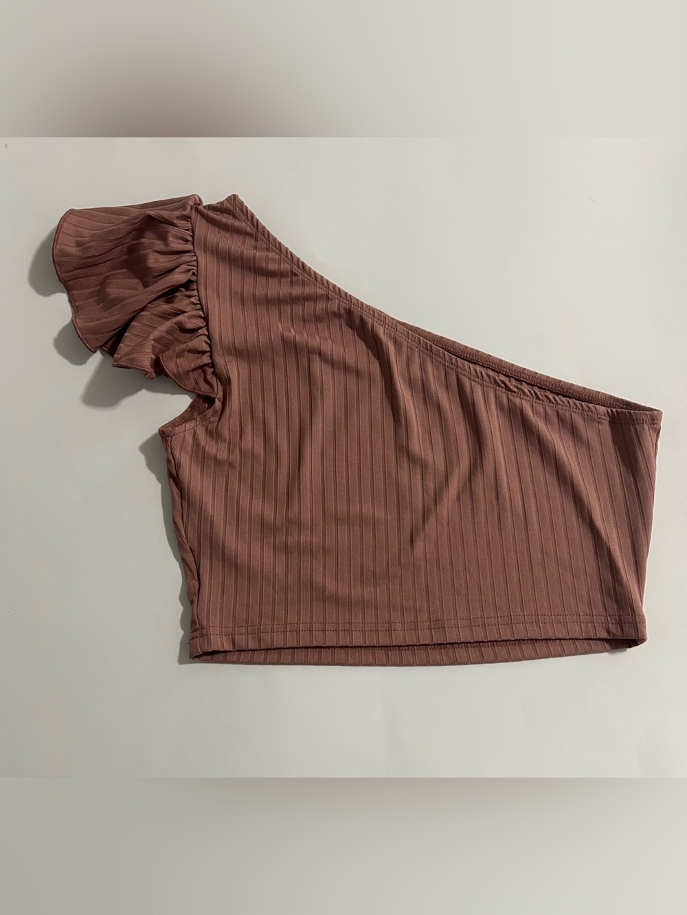 🔥4 for $45 NWOT Ribbed One-Shoulder Crop Top Dusty Mauve